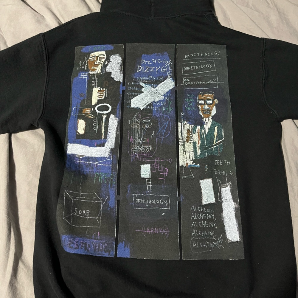 Jean Michel Basquiat Black Graphic Art Hoodie